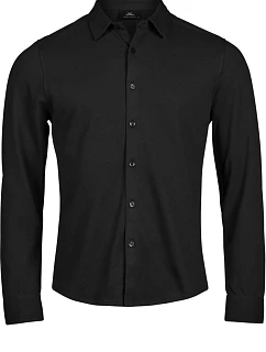 Tee Jays TJ 1416 Košeľa s dlhým rukávom z piqué „Luxury Stretch“ 18.1416 čierna