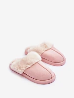 Damskie Papcie Klapki z Futerkiem Różowe Pinky