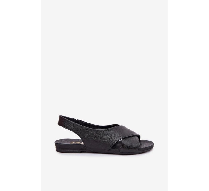 Zazoo 40407 Sandały Skórzane Damskie Czarne