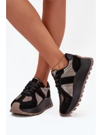 Zamszowe Sneakersy Damskie Ocieplane Na Platformie Big Star OO274A217 HI-POLY SYSTEM Czarne