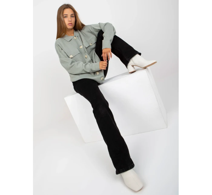 Dámsky sveter D90039W90818A3 svetlo zelený