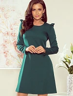 Zelené dámske trapézové šaty s volánikmi model 7785794