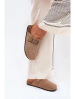 Dámské nazouváky a na platformě s přezkou khaki model 21689831 - Boto