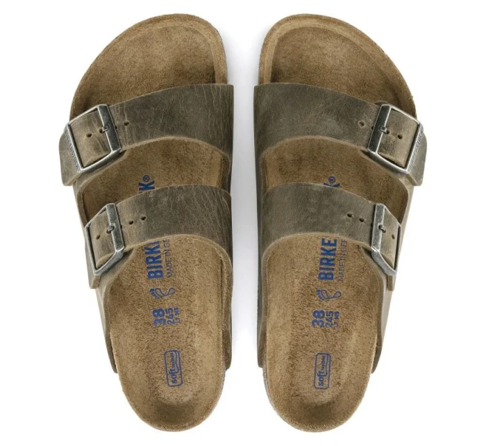 Dámske/pánske žabky Birkenstock Arizona Soft Footbed Oiled Leather Narrow Faded Khaki (1019377) Dámske/pánske žabky Birkenstock Arizona Soft Footbed Oiled Leather Narrow Faded Khaki (1019377)