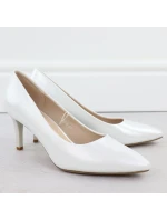 Dámské saténové stříbrné lodičky Sergio model 21905071 - LEONE