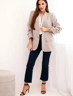 Bunda s klopami elegantná tmavobéžová