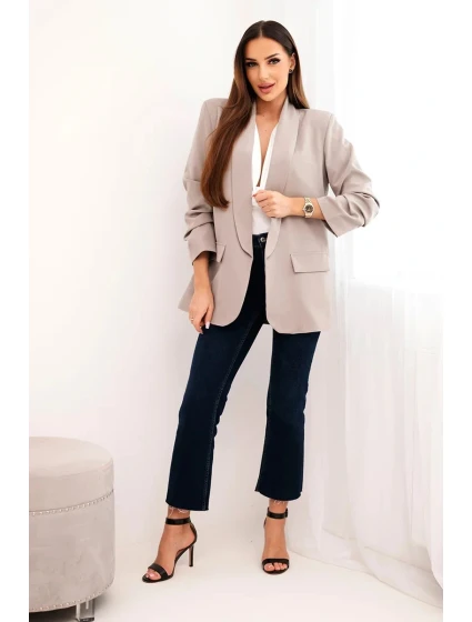 Bunda s klopami elegantná tmavobéžová