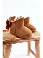 Dziewczęce Ocieplane Śniegowce Z Kokardkami Camel Meriva Dziewczęce Ocieplane Śniegowce Z Kokardkami Camel Meriva