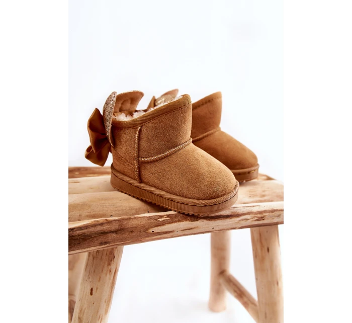 Dziewczęce Ocieplane Śniegowce Z Kokardkami Camel Meriva Dziewczęce Ocieplane Śniegowce Z Kokardkami Camel Meriva