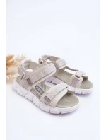 Dziecięce Sandałki Na Rzep Big Star LL374201 Biało-Srebrne Dziecięce Sandałki Na Rzep Big Star LL374201 Biało-Srebrne