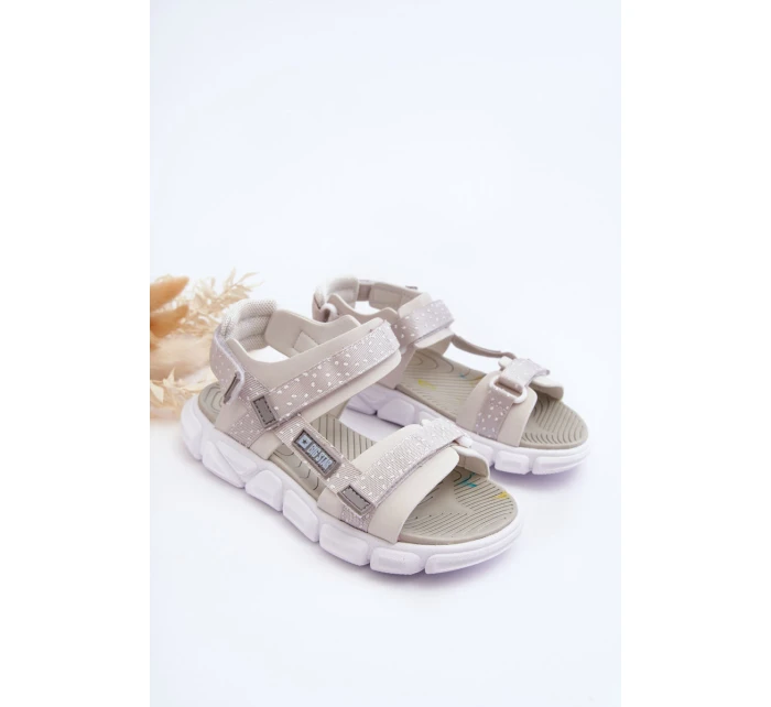 Dziecięce Sandałki Na Rzep Big Star LL374201 Biało-Srebrne Dziecięce Sandałki Na Rzep Big Star LL374201 Biało-Srebrne