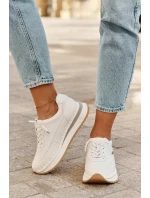 Skórzane Sneakersy Damskie Na Platformie Big Star RR274A333 Białe Skórzane Sneakersy Damskie Na Platformie Big Star RR274A333 Białe