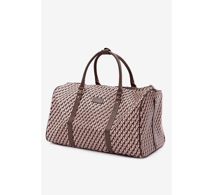 Vzorovaná cestovní taška tmavě béžová Suelle