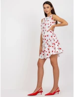Sukienka LK SK biało czerwony model 21141992 - FPrice Sukienka LK SK biało czerwony model 21141992 - FPrice