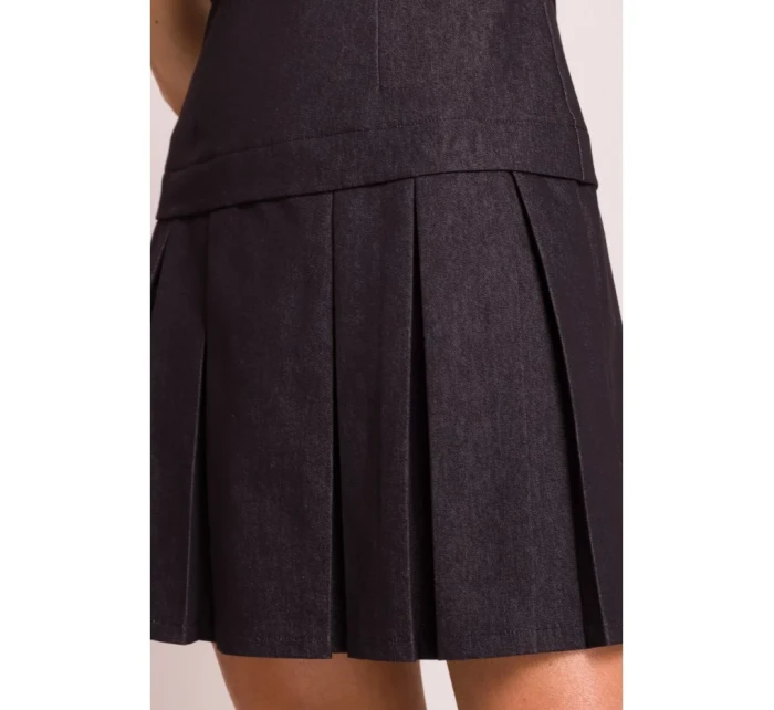 M842 Džínsové šaty so záhybmi - grafitové M842 Džínsové šaty so záhybmi - grafitové