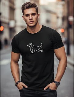 Tshirt męski z nadrukiem czarny model 22182543 - FashionStreet