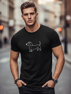 Tshirt męski z nadrukiem czarny model 22182543 - FashionStreet