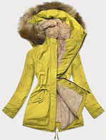 Dámska teplá zimná bunda lemon beige (w559)