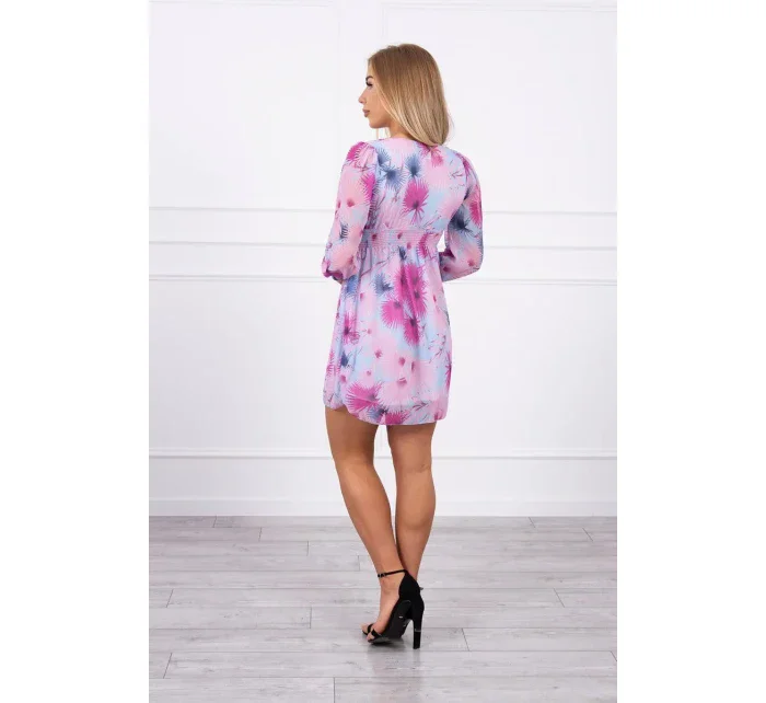 Vzdušné šaty s květinovým motivem modré Vzdušné šaty s květinovým motivem modré