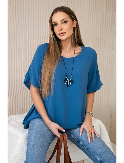 Oversized halenka s přívěskem Džíny Oversized halenka s přívěskem Džíny