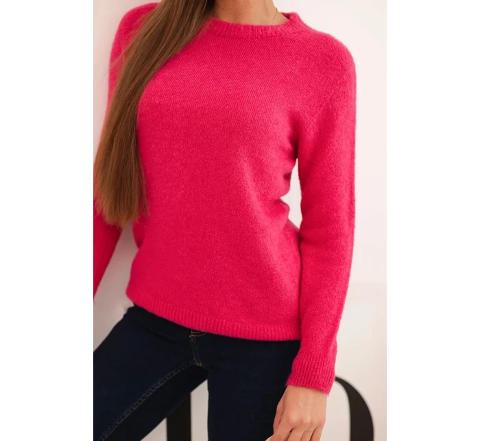 Dámský svetr z baby alpaky s dlouhým rukávem fuchsie