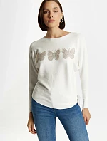 Dámsky sveter QNS0140-000 biely - Monnari