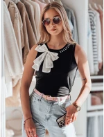 Dámské tričko bez ramínek s mašlí černé Dstreet model 21984232 - FashionStreet