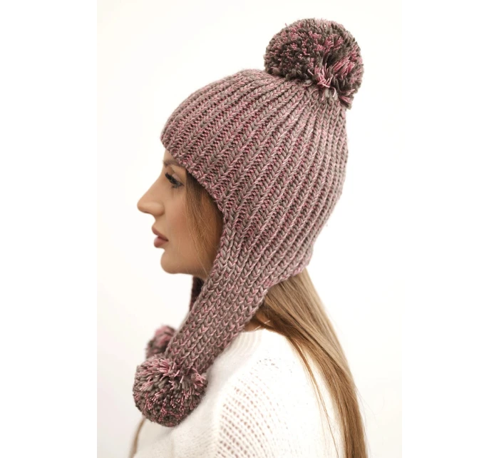 Dámská čepice ušanka Emma K343 pudrově růžová