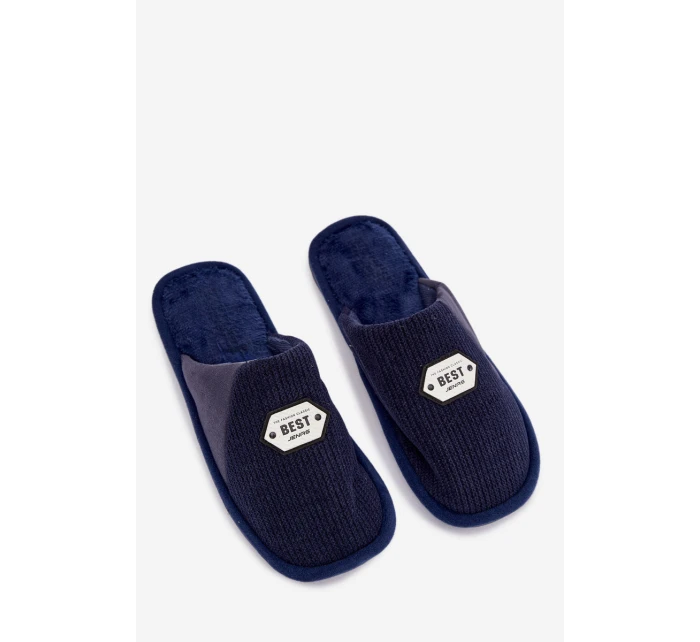 Pánské pantofle s nášivkou tmavě modré model 21793933 - Boto