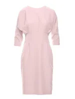 model 18003040 Šaty s netopýřími rukávy pudrové - STYLOVE