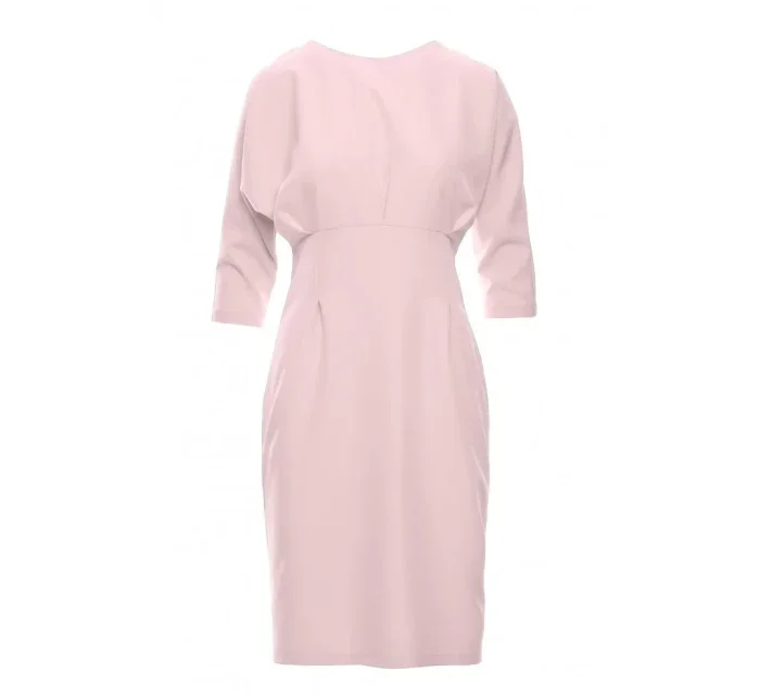 model 18003040 Šaty s netopýřími rukávy pudrové - STYLOVE
