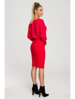 M690 Kombinované pletené šaty - červené M690 Kombinované pletené šaty - červené