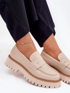 Dámske mokasíny na platforme Big Star - béžové