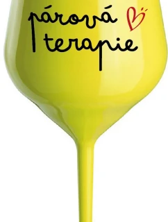 PÁROVÁ TERAPIE - žlutá nerozbitná sklenice na víno 470 ml
