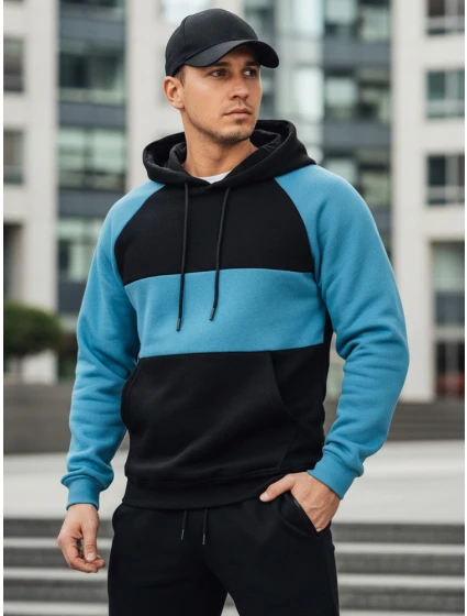 Pánská základní mikina s kapucí s černými a pruhy Dstreet model 21986011 - FashionStreet