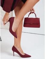 Dámské vínové semišové boty Dstreet model 21992193 - FashionStreet