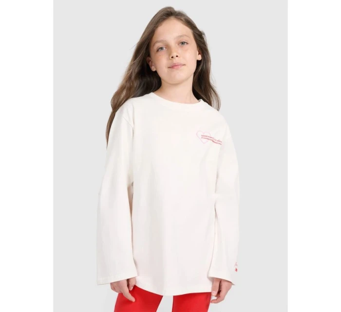 Dívčí tričko oversize s potiskem a dlouhým rukávem model 21877605 - 4F
