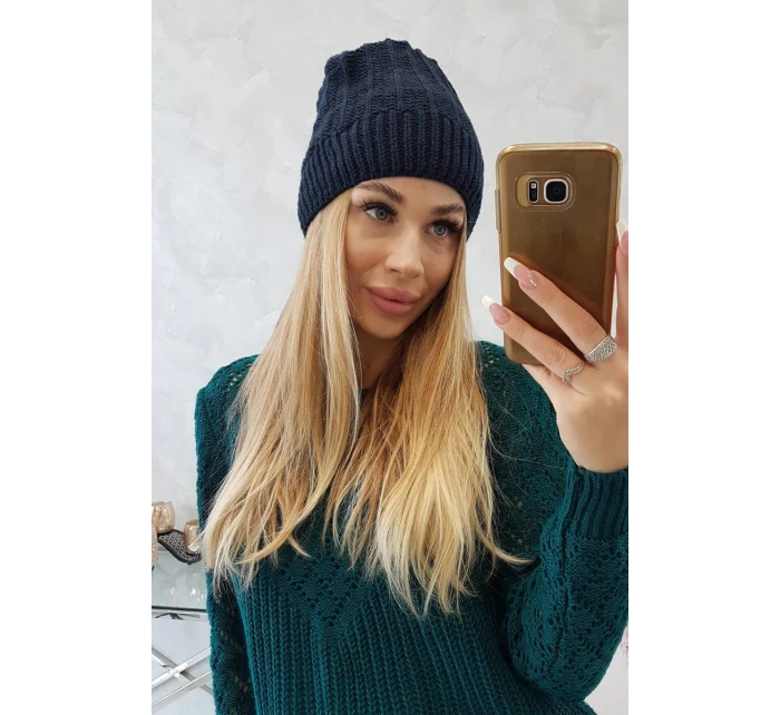 Fleecová čepice Anna model 18750145 navy blue - K-Fashion Fleecová čepice Anna model 18750145 navy blue - K-Fashion