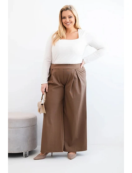Dámské kalhoty Plus Size s širokými nohavicemi a model 21911618 - K-Fashion