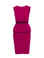 S427 Peplum šaty - slivka