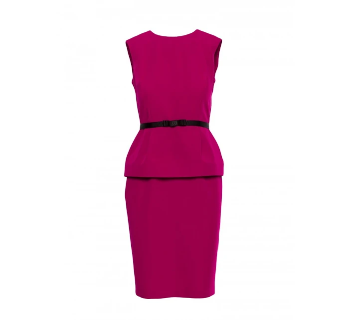 S427 Peplum šaty - slivka