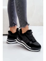 Dámske zateplené tenisky na platforme Big Star Black