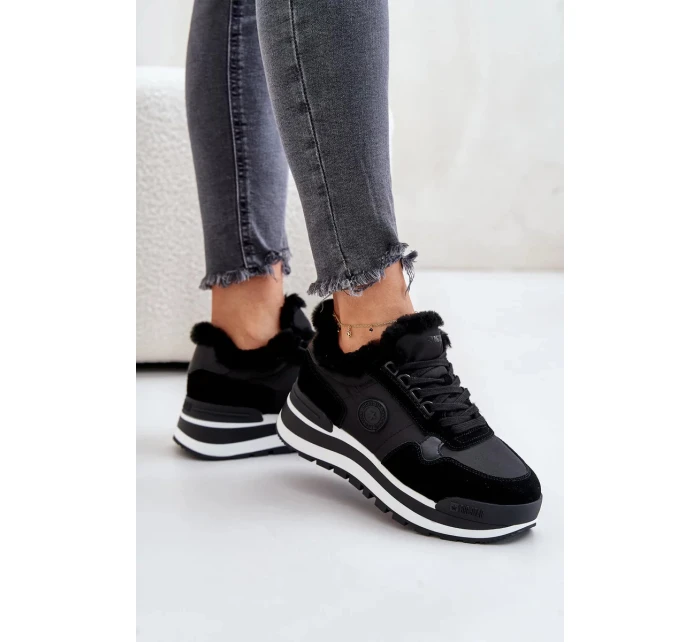 Dámske zateplené tenisky na platforme Big Star Black