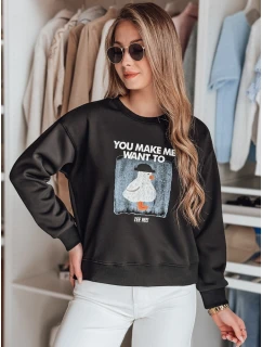 Dámská oversize mikina s potiskem černá Dstreet model 21988097 - FashionStreet