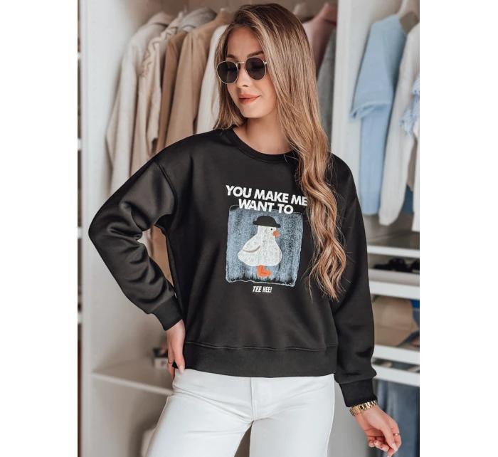 Dámská oversize mikina s potiskem černá Dstreet model 21988097 - FashionStreet