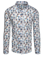 Pánská bílá košile s květinami Dstreet model 21989385 - FashionStreet