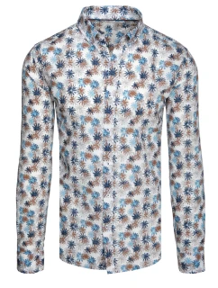 Pánská bílá košile s květinami Dstreet model 21989385 - FashionStreet