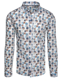 Pánská bílá košile s květinami Dstreet model 21989385 - FashionStreet