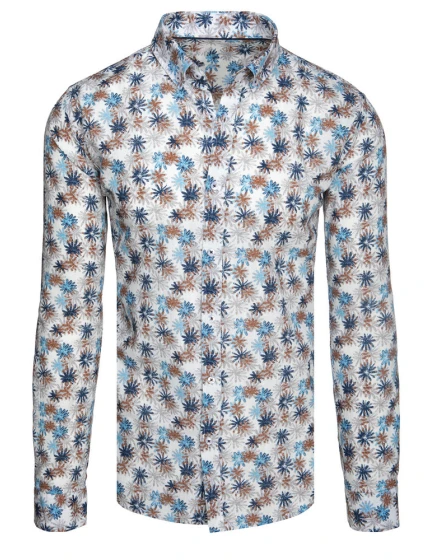 Pánská bílá košile s květinami Dstreet model 21989385 - FashionStreet