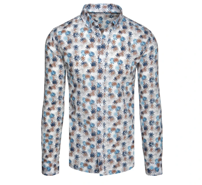 Pánská bílá košile s květinami Dstreet model 21989385 - FashionStreet